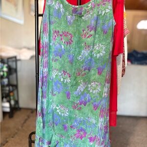 Green Floral Sleeveless Maxi Dress - Women